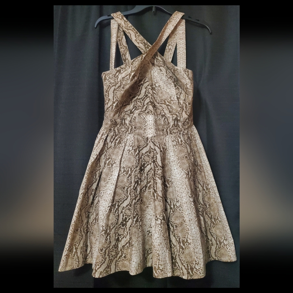Moda International Halter Crossover Back Sleeveless Fit & Flare Dress Size 8